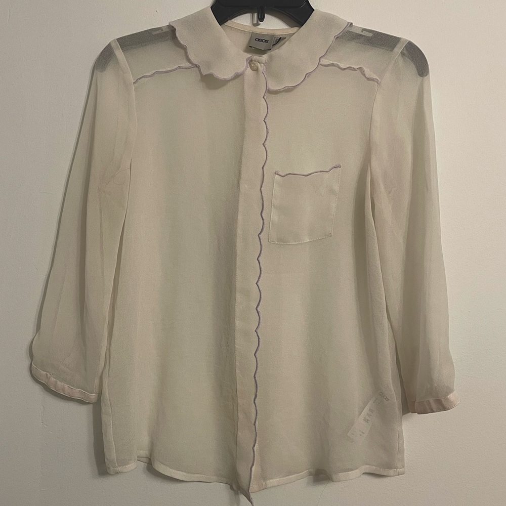 ASOS Detailed Collar Button Down Blouse